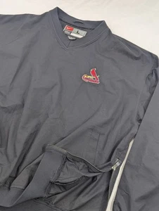 TEAM NIKE St Louis Cardinals giacca a vento grande nera vintage maglione MLB - Foto 1 di 8