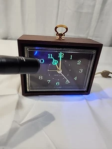 Sveglia elettrica vintage anni 60 Westclox Woodbrook Woodgrain Mcm - Foto 1 di 13