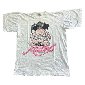 Vintage Fox Tees Single Stitch T-Shirt Graphic Print Retro 90s White Mens Medium - Picture 1 of 9