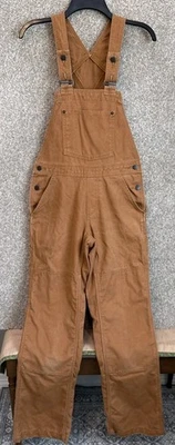 Patagonia Hemp Canvas Carpenter Double Knee Bib Overalls Women XS Brown 56425 - Image 1 of 4