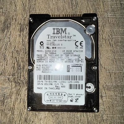 IBM 20GB TravelStar IC25N020ATCS04 IDE 07N9317 Laptop Hard Drive NOT TESTED - Image 1 of 4