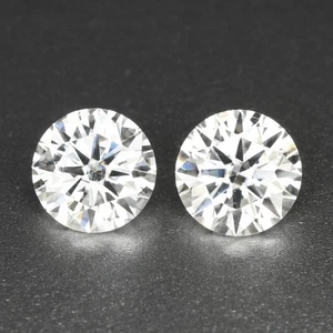 1.50 Ct [2 Pcs Pair] Attractive Perfect Round Diamond Cut 6 MM White Moissanite - Picture 1 of 5