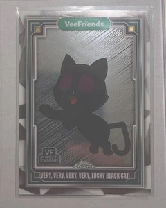 Very Very Lucky Black Cat Topps Chrome Vee Friends PURPLE Eyes Variant Rare - Picture 1 of 6