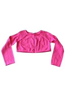 Gymboree Girls Long Sleeve Open Cardigan Youth Size M Medium 7 Pink Solid EUC - Picture 1 of 10