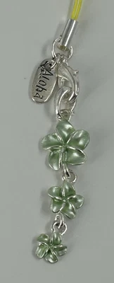 Dije de teléfono celular con flores de hibisco hawaiano esmalte verde recuerdo Hawaii Aloha Foto 1 de 3