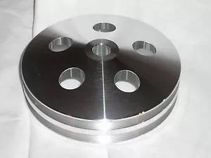 Aluminum Double Groove Keyway Power Steering Pump Pulley Chevy GM SBC BBC - Bild 1 von 3