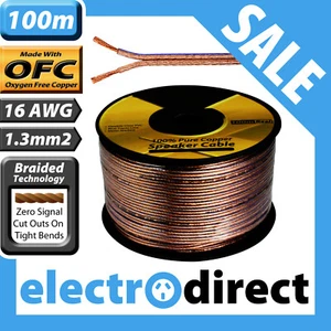 100m 16awg 1.3mm2 Speaker Cable Audio HIFI Cord Home Theatre – Lifetime Warranty - Picture 1 of 2