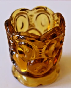 Amber Vintage Moon And Stars Toothpick Matchstick Holder 2 1/2 inch - Picture 1 of 4