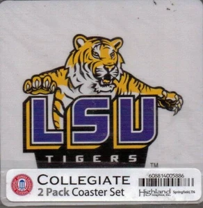 NCAA 2 pack COASTER Set~LSU Auburn NC Miss State~U CHOOSE~ Fast Ship!! - Picture 1 of 5