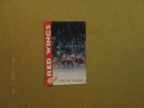 AHL Adirondack Red Wings Vintage Defunct Circa 1997-98 Team Logo Pocket Schedule Cover