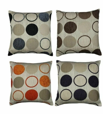 Circle Spots Cushion Covers Chenille Retro Designs Orlando Cushion Cover / inner - Image 1 of 4