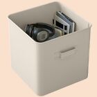 Ikea PLOGFARA Storage metal box with handle, decorative, light beige, 35x33x32cm