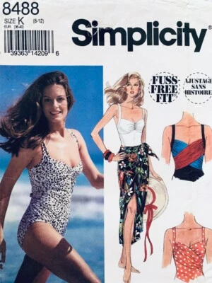 Simplicity Pattern 8488 | Misses Swimwear Bathers Swimsuit Sizes 8 10 12 - Image 1 of 2