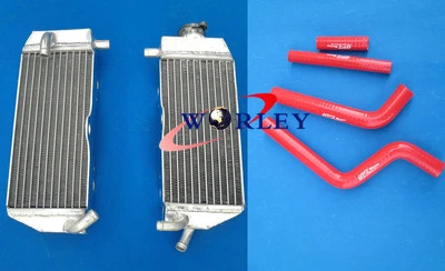 Aluminum Radiator & Red hose for YAMAHA YZ 125 YZ125 02 03 04 2002 2003 2004 - Image 1 of 4
