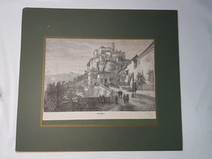Nonnberg and Hohensalzburg 1865 Etching Old Book Art Print Castle Germany - Picture 1 of 14