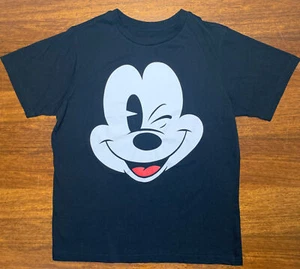 Disney Mickey Mouse Woman’s Size Large Black Winking Short Sleeve T Shirt - Picture 1 of 6