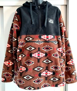 Giacca Pullover Massive Outdoor Uomo 1/4 Zip Pile con Cappuccio Aztec Tg S - Come Nuova! - Foto 1 di 6
