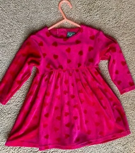 The Children's Place Red Velvet Velour Dress Hearts Christmas Valentine 24 M - Picture 1 of 1