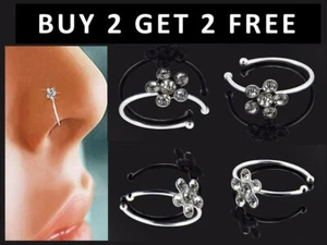 Joyería de aro anillo nariz flor cristal flor cristal 6 cristal - B2G2F - Imagen 1 de 4