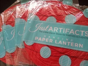 4x Red Japanese Paper Lanterns 12" Round Brand New - Picture 1 of 2