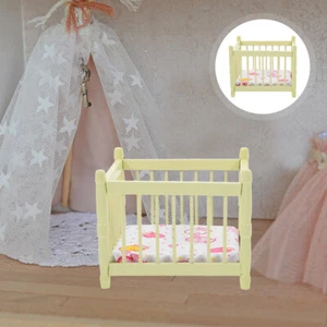 Crib Mini Furniture Toddler Dollhouse Accessories Miniature Nursery Bed for - Picture 1 of 12