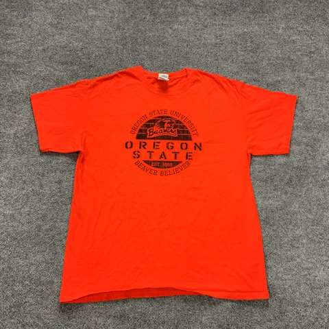Oregon State Beavers Shirt Mens Large Orange Short Sleeve GILDAN Believer L OSU Cover