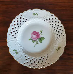Meissen Durchbruch Teller Rose erste Wahl 24,5 Durchmesser - Picture 1 of 9