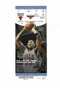 Chicago Bulls vs Atlanta Hawks Unused Basketball Ticket from 4/9/2004 - Picture 1 of 2