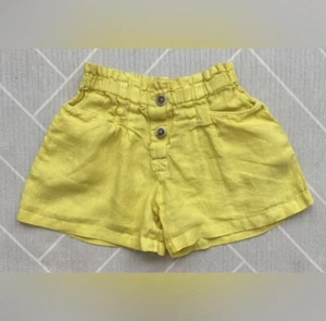 ZARA kids yellow linen shorts girl's size 9 - Picture 1 of 5