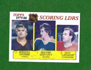 1980 81 Topps 1979 80 Scoring Leaders Wayne Gretzky Dionne Lafleur #163 - Imagen 1 de 2