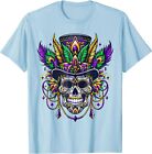 Mardi Gras Skull Top Hat New Orleans Witch Voodoo Unisex Blue 2D T-SHIRT
