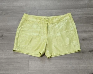 Tommy Bahama Linen Shorts Green  Ferrin Foil Pockets Casual Shimmer Size 6 NWOT - Picture 1 of 11