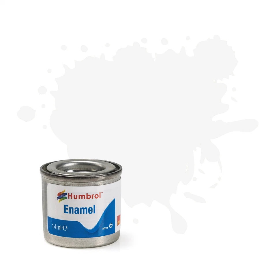 HUMBROL AA1434 PEINTURE ENAMEL 130 WHITE SATIN - TINLET NO 1 (14ML)
