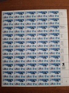 RARE SIGNED Full Sheet 50 Cent 1990 Antartic Treaty Air Mail Stamp C130 MNH - Picture 1 of 3