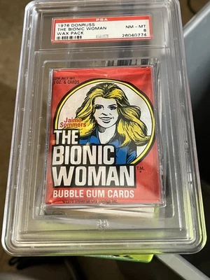 1976 Donruss THE BIONIC WOMAN Wax Pack  PSA 8 NM-MT  LOW POP Free Shipping - Image 1 of 4