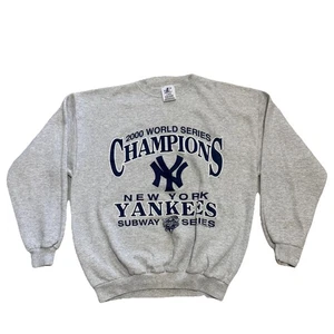 Felpa Vintage New York Yankees Uomo Grande MLB Baseball 2000 World Series - Foto 1 di 12
