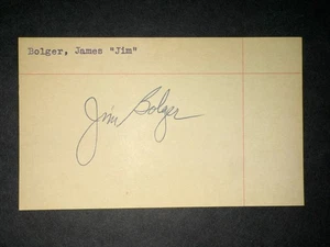 1950 REDS: Jim Bolger, firmado 3x5, fallecido 2020 - Imagen 1 de 1