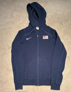 Damen Nike Hoodie mit durchgehendem Reißverschluss und Stickerei mit USA-Flagge Größe Small Top Zustand - Bild 1 von 1