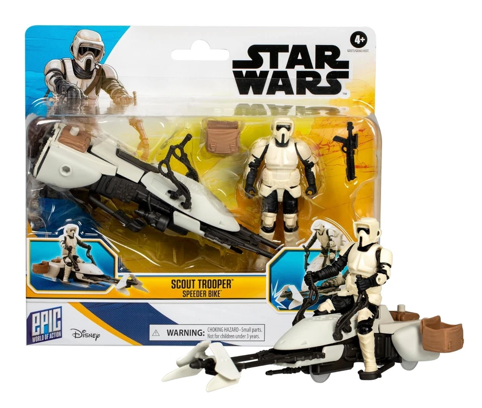 Figura Star Wars Epic World of Action Scout Trooper & Speeder Bike 4" Nueva en Paquete Foto 1 de 1