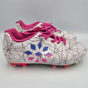 Youth Girls Soccer Cleats White Pink Size US 2 EUR 34 Kids Sports Shoes - Picture 1 of 9