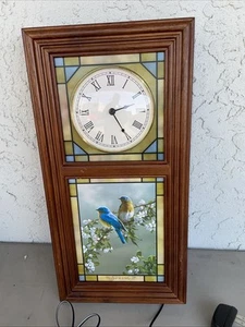 Danbury Stained Glass Songbirds Of The Season With AC Apptor Wall Clock tested - Picture 1 of 10