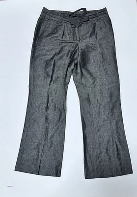 Pantalones Talbots Mujer Talla 8P Mezcla de Lino Azul Tira Cordón Cintura Pierna Recta Foto 1 de 4