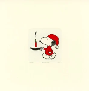 Snoopy Peanuts Sowa & Reiser #D/500 Hand Painted Cartoon Etching Still Asleep - Picture 1 of 4