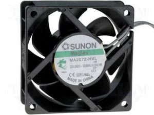 Sunon Lüfter 70x70x25mm MA2072HVL AC 230V 3800 U/min 30dBA Vapolager 2 Litzen - Bild 1 von 1