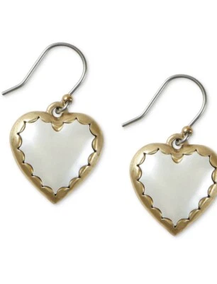 NWT Lucky Brand gold  tone  drop earrings HEARTS  #51 - Image 1 of 4