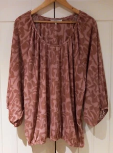 Ladies NEXT Dusky Pink Patterned Long Sleeve Blouse UK 16 NWOT - Picture 1 of 14