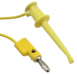 Pomona Minigrabber to Banana Plug Test Lead, Yellow, 12" (3782-12-4) - Picture 1 of 1