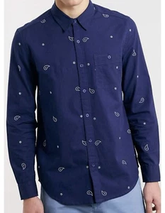 Topman Paisley Navy Men’s shirt casual Medium great condition classic fit - Picture 1 of 5