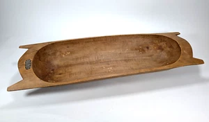 Antique MASSIVE 1800s Handcarved Bread Dough Bowl Trencher Primitive Centerpiece - Picture 1 of 24