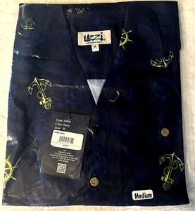 ALOHA by UZZI Men's Hawaiin Medium Navy shirt-collared, button up- NEW - Picture 1 of 7